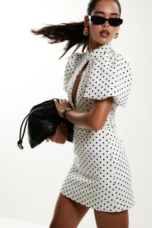 Asandra Studios - The Rosemary Dress - White Plokadot