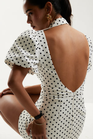 Asandra Studios - The Rosemary Dress - White Plokadot