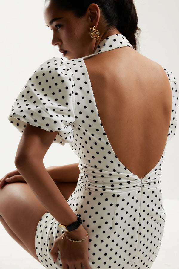 Asandra Studios - The Rosemary Dress - White Plokadot