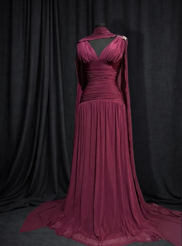 The Ru Dress - Maroon