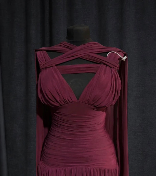 The Ru Dress - Maroon