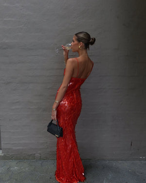 Misha World - The Sapphire Sequin Dress - Red