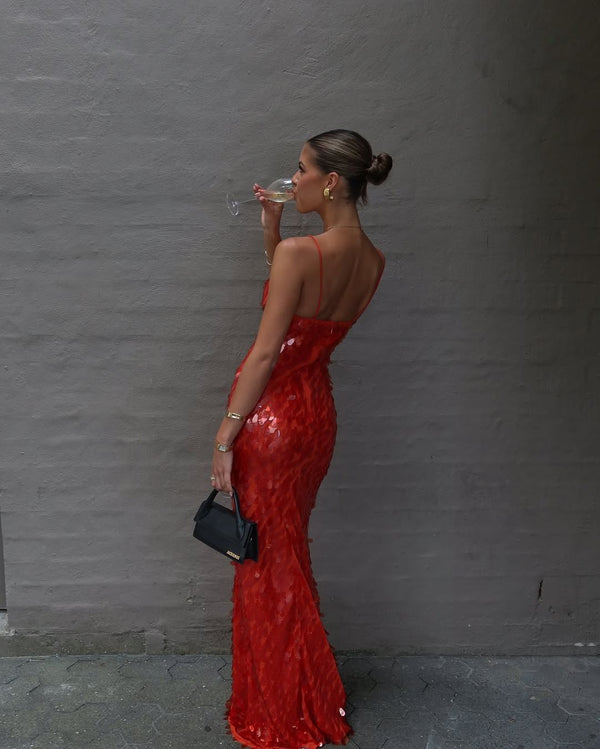 Misha World - The Sapphire Sequin Dress - Red