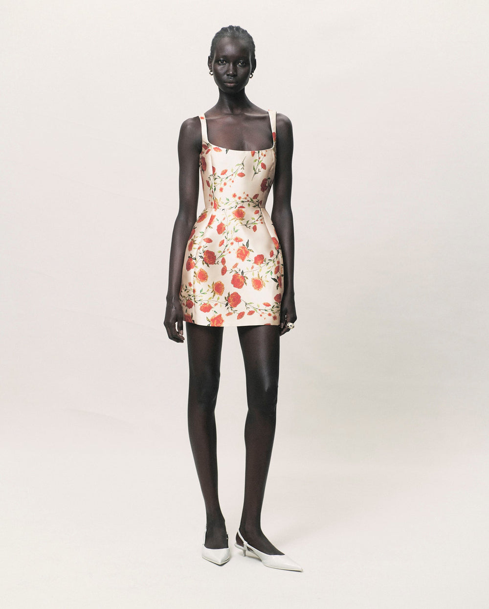 De La Vali - Lola Mini Dress - Ivory & Red Flor De Amor