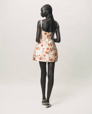 De La Vali - Lola Mini Dress - Ivory & Red Flor De Amor