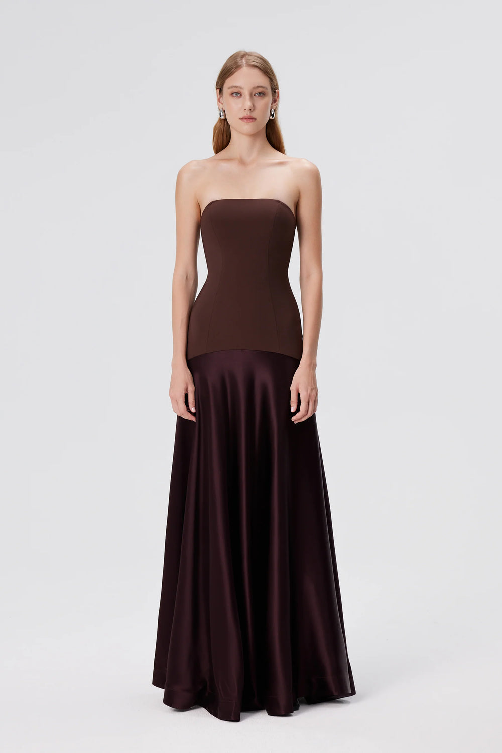 Aenso - Espresso strapless gown - Brown