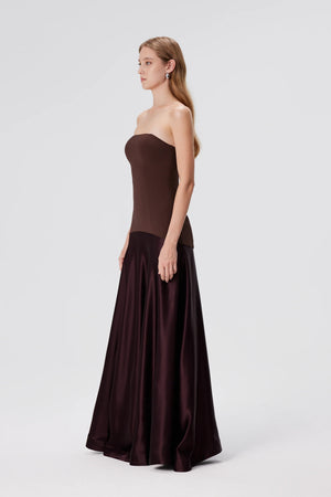 Aenso - Espresso strapless gown - Brown