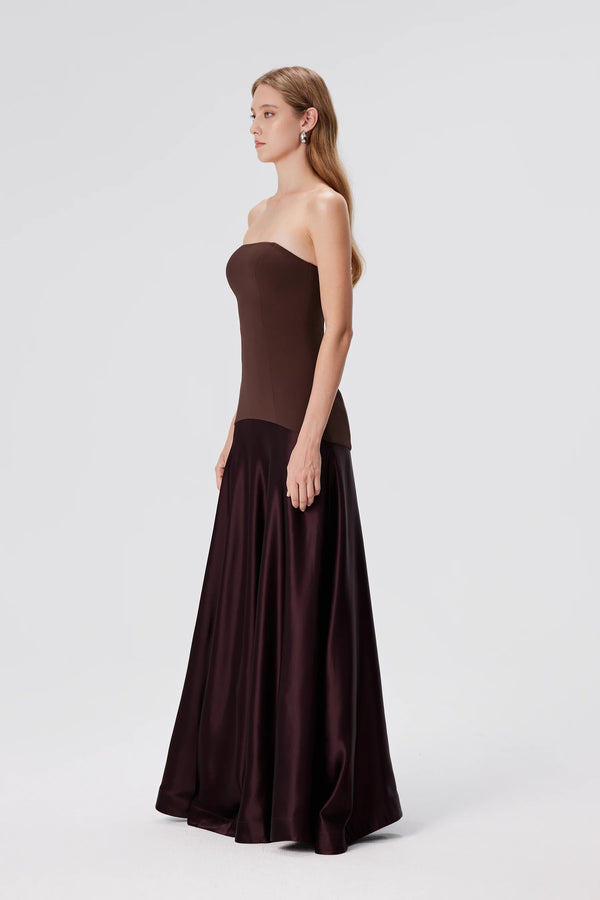 Aenso - Espresso strapless gown - Brown