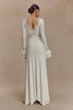 Meshki - Electra Slinky Lace Maxi Dress - Ivory