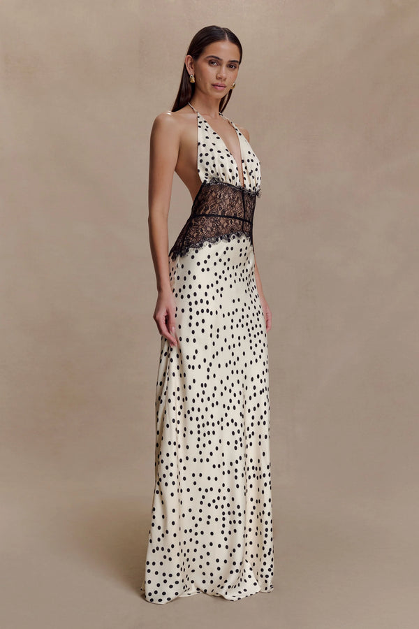 Meshki - Dinah Lace Satin Maxi - Polkadot
