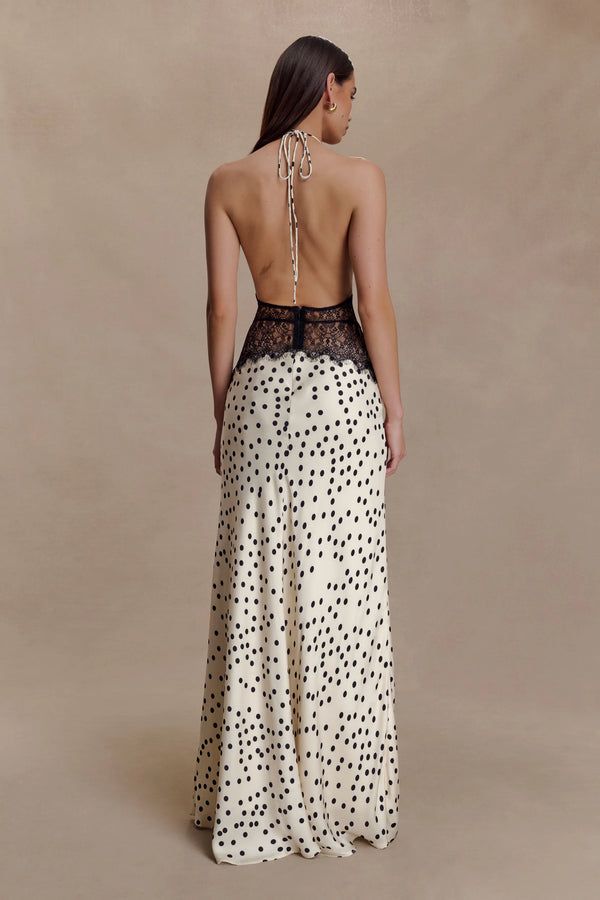 Meshki - Dinah Lace Satin Maxi - Polkadot
