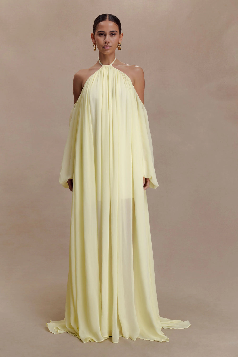 Meshki - Janni Chiffon Maxi Dress - Lemon Lime