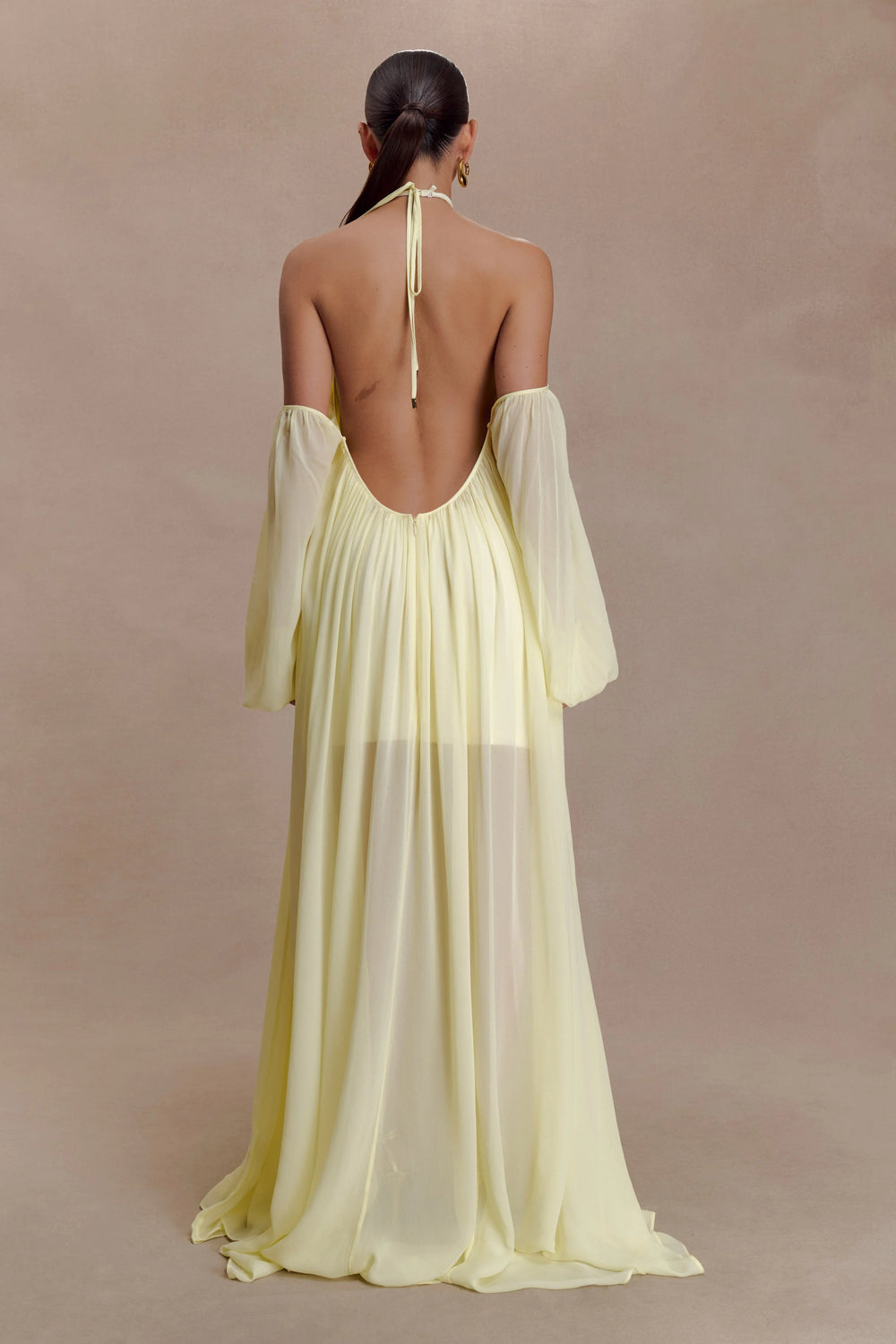 Meshki - Janni Chiffon Maxi Dress - Lemon Lime