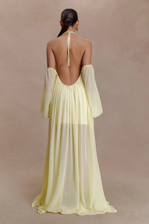 Meshki - Janni Chiffon Maxi Dress - Lemon Lime