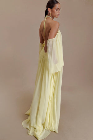 Meshki - Janni Chiffon Maxi Dress - Lemon Lime