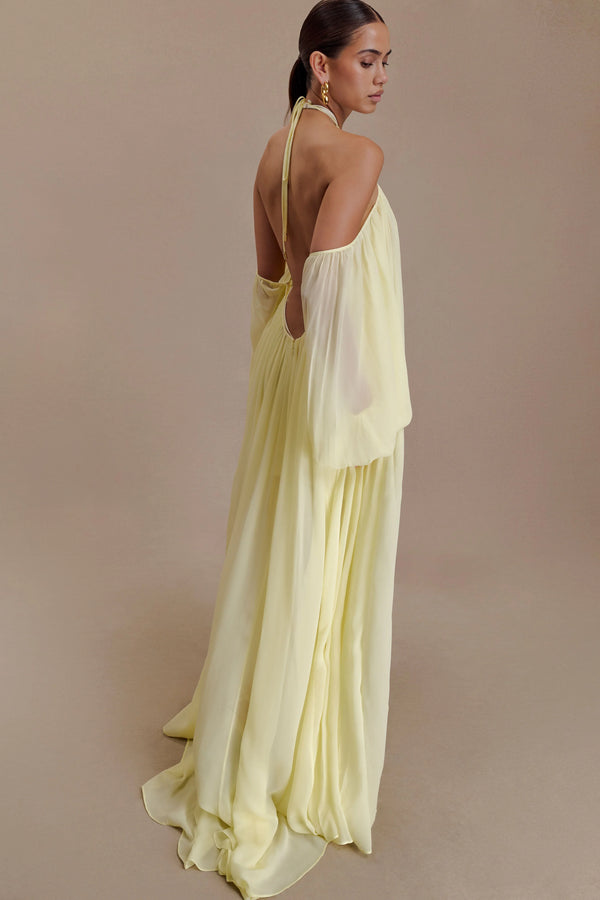 Meshki - Janni Chiffon Maxi Dress - Lemon Lime