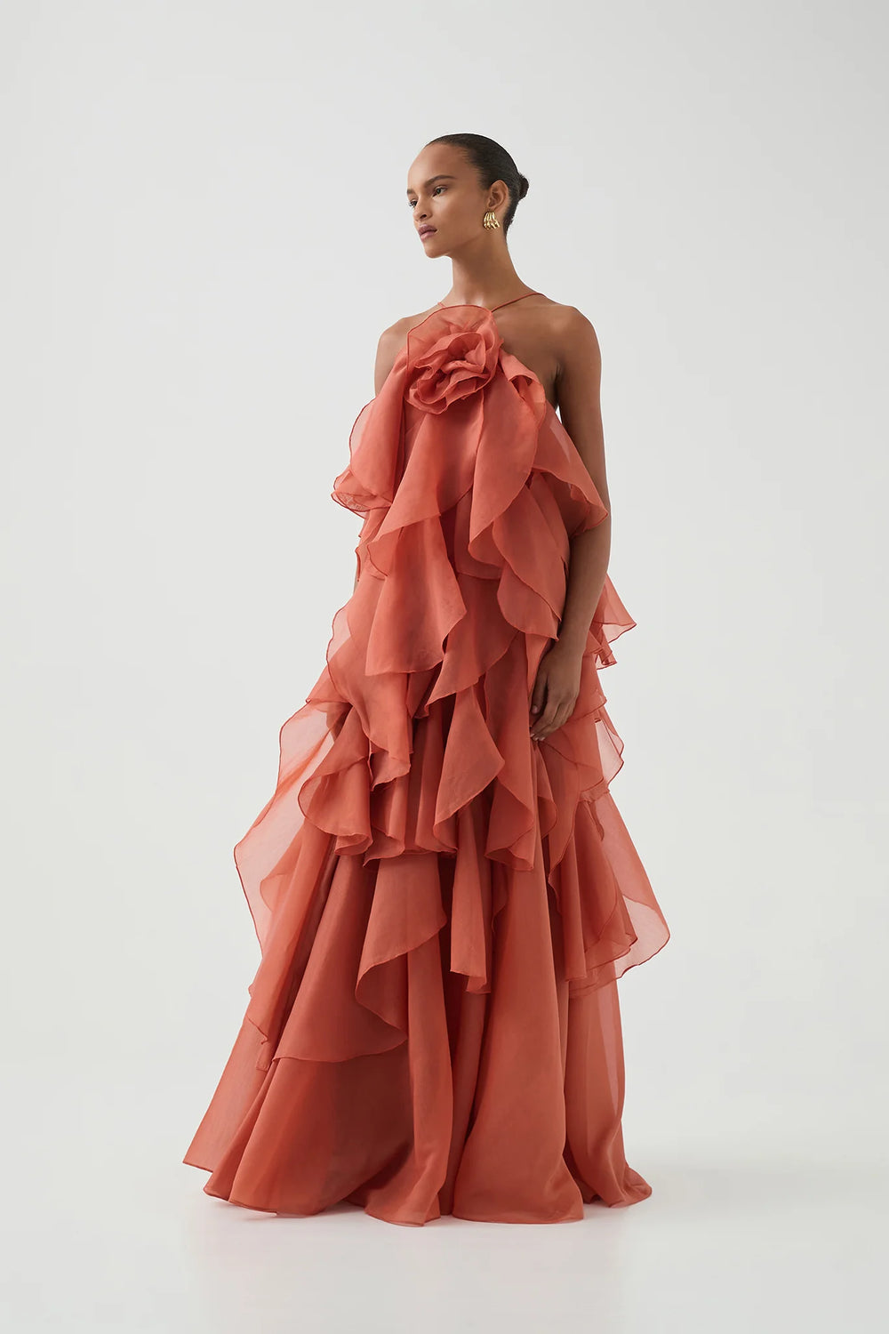 AJE - Pandorea Layered Maxi Dress - Coral Clay