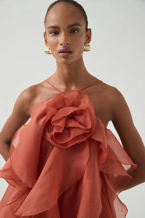 AJE - Pandorea Layered Maxi Dress - Coral Clay