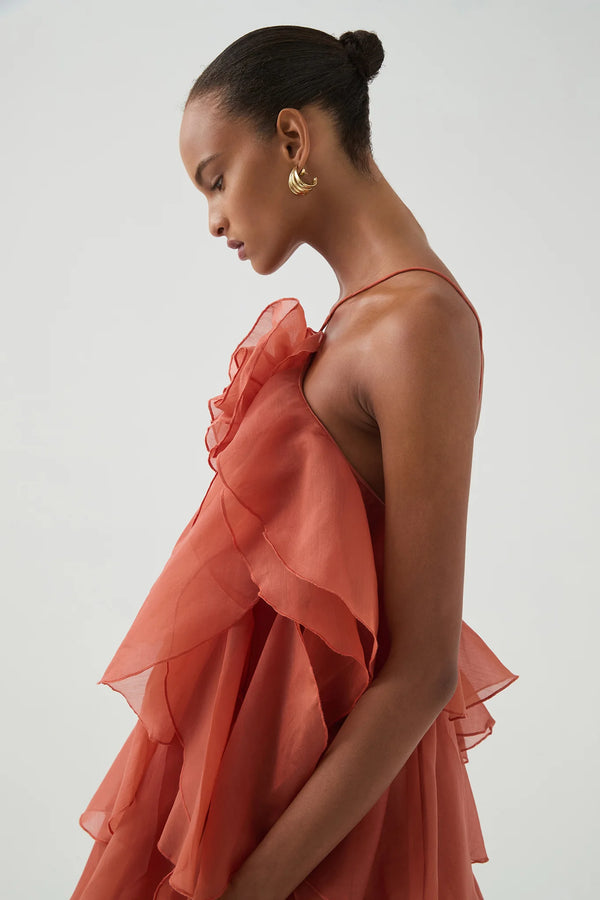 AJE - Pandorea Layered Maxi Dress - Coral Clay