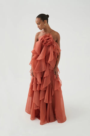 AJE - Pandorea Layered Maxi Dress - Coral Clay