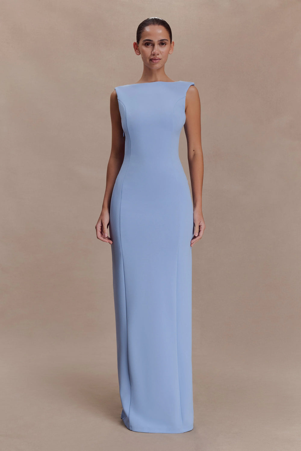 Meshki - Galilea Crepe Draped Maxi Dress - Cornflower Blue