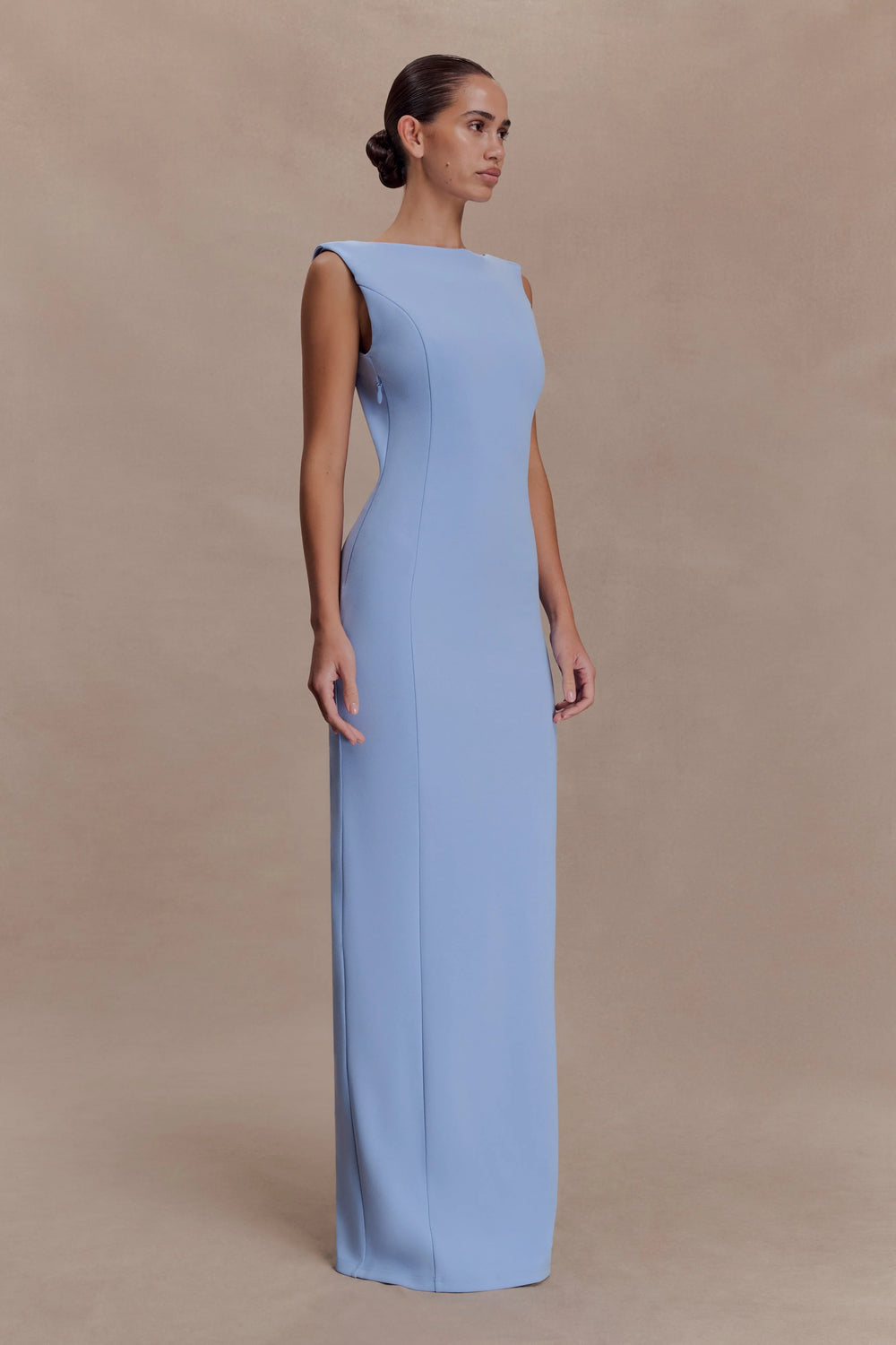 Meshki - Galilea Crepe Draped Maxi Dress - Cornflower Blue