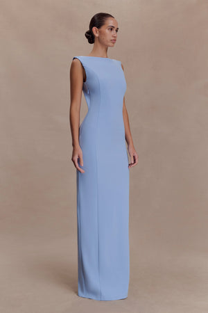Meshki - Galilea Crepe Draped Maxi Dress - Cornflower Blue