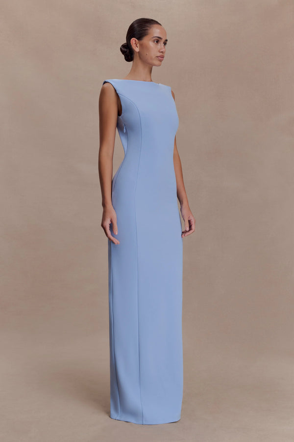 Meshki - Galilea Crepe Draped Maxi Dress - Cornflower Blue