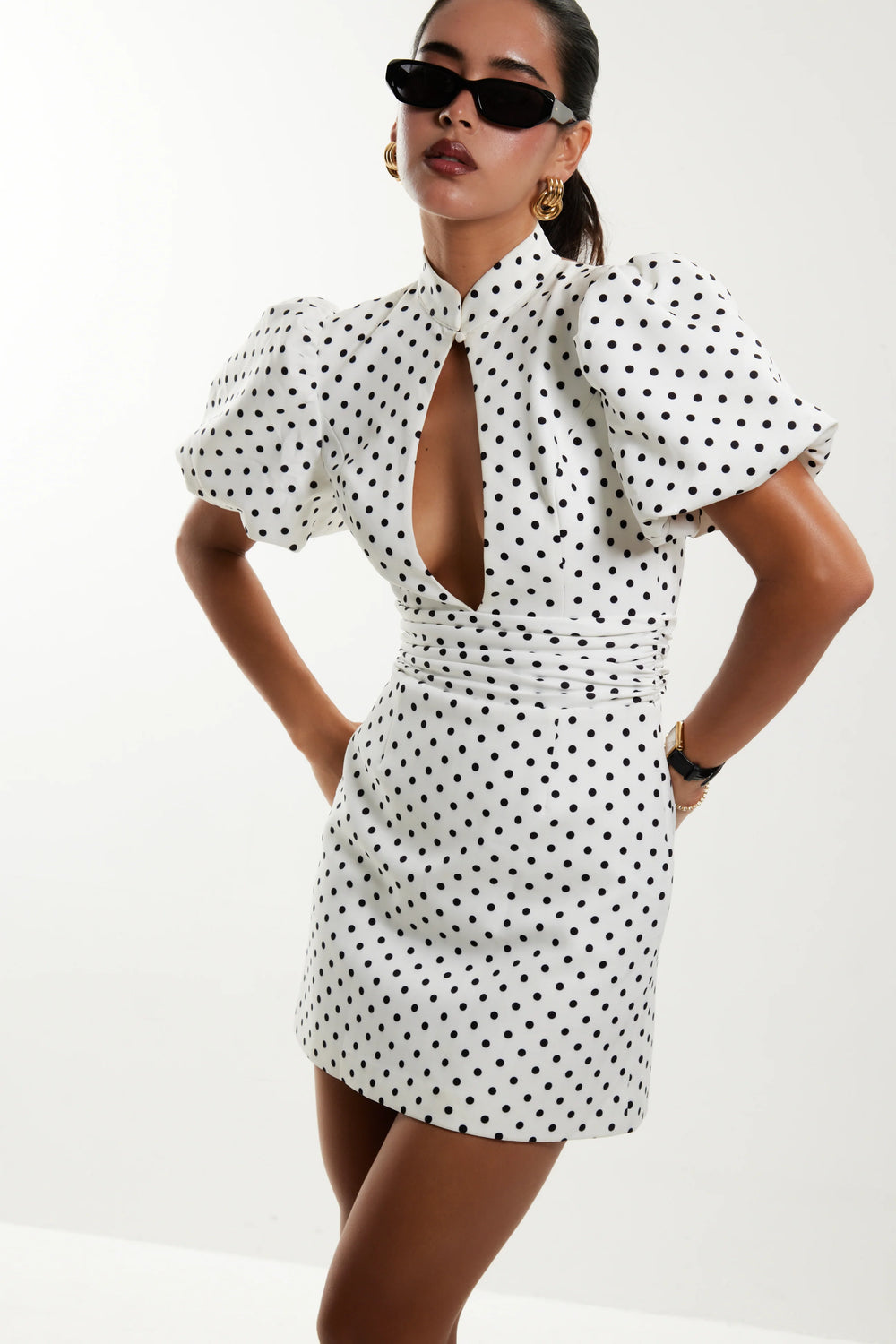 Asandra Studios - The Rosemary Dress - White Plokadot