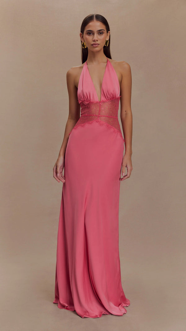 Meshki - Dinah Lace Satin Maxi - Blush Pink