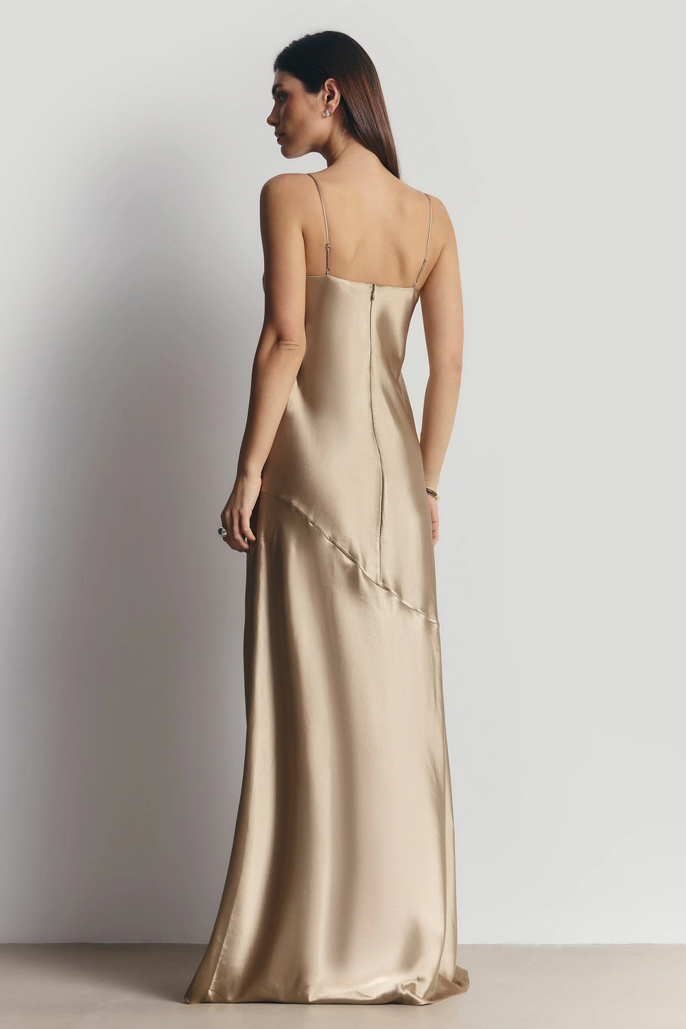 Because of Alice - Satin Cup Detail Slip Dress - Bronze