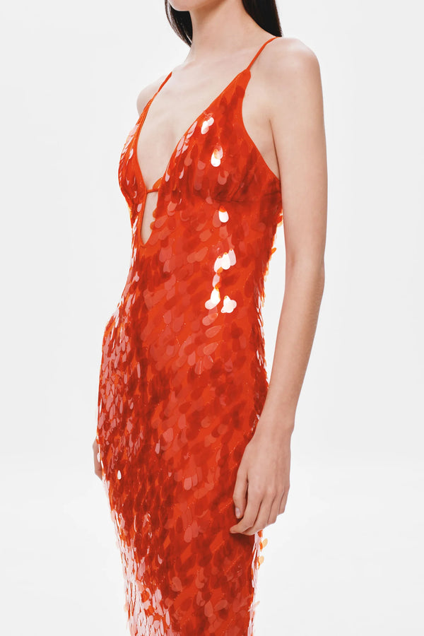 Misha World - The Sapphire Sequin Dress - Red