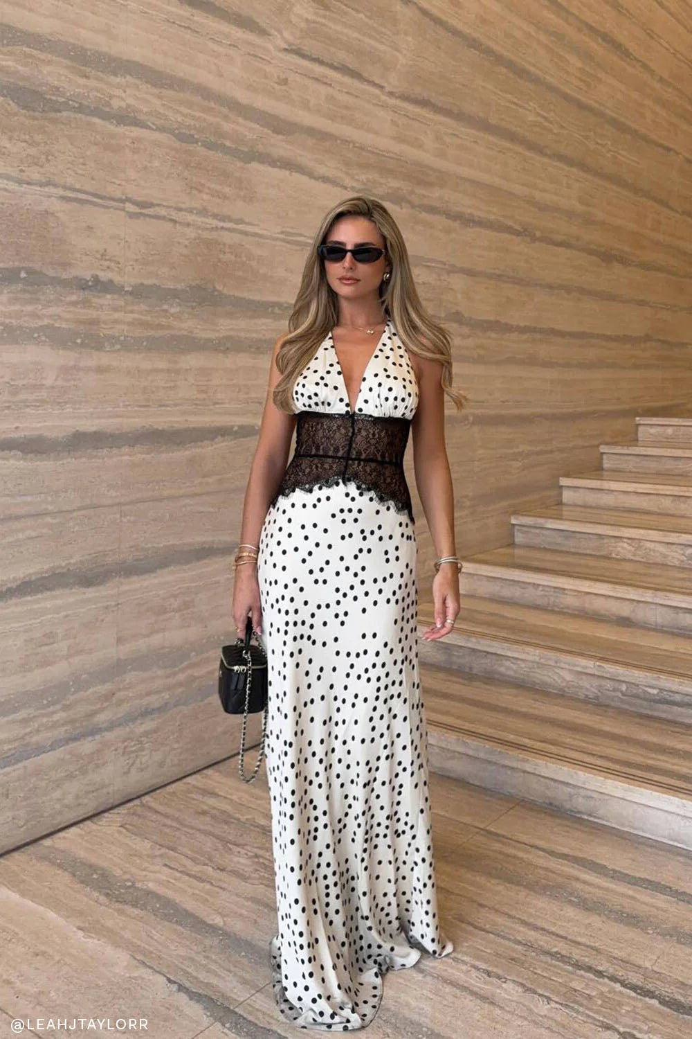 Meshki - Dinah Lace Satin Maxi - Polkadot