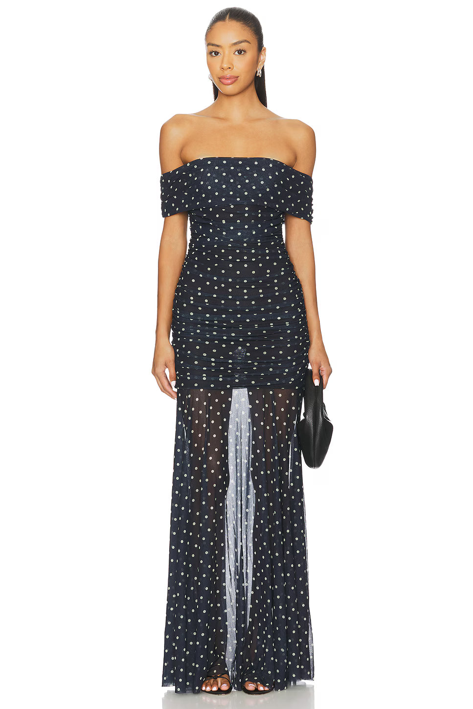 Majorelle - Lena Gown - Navy & Cream Dot