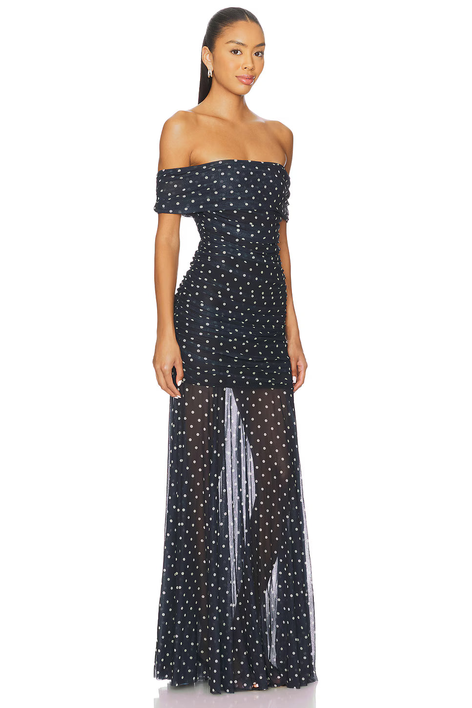 Majorelle - Lena Gown - Navy & Cream Dot