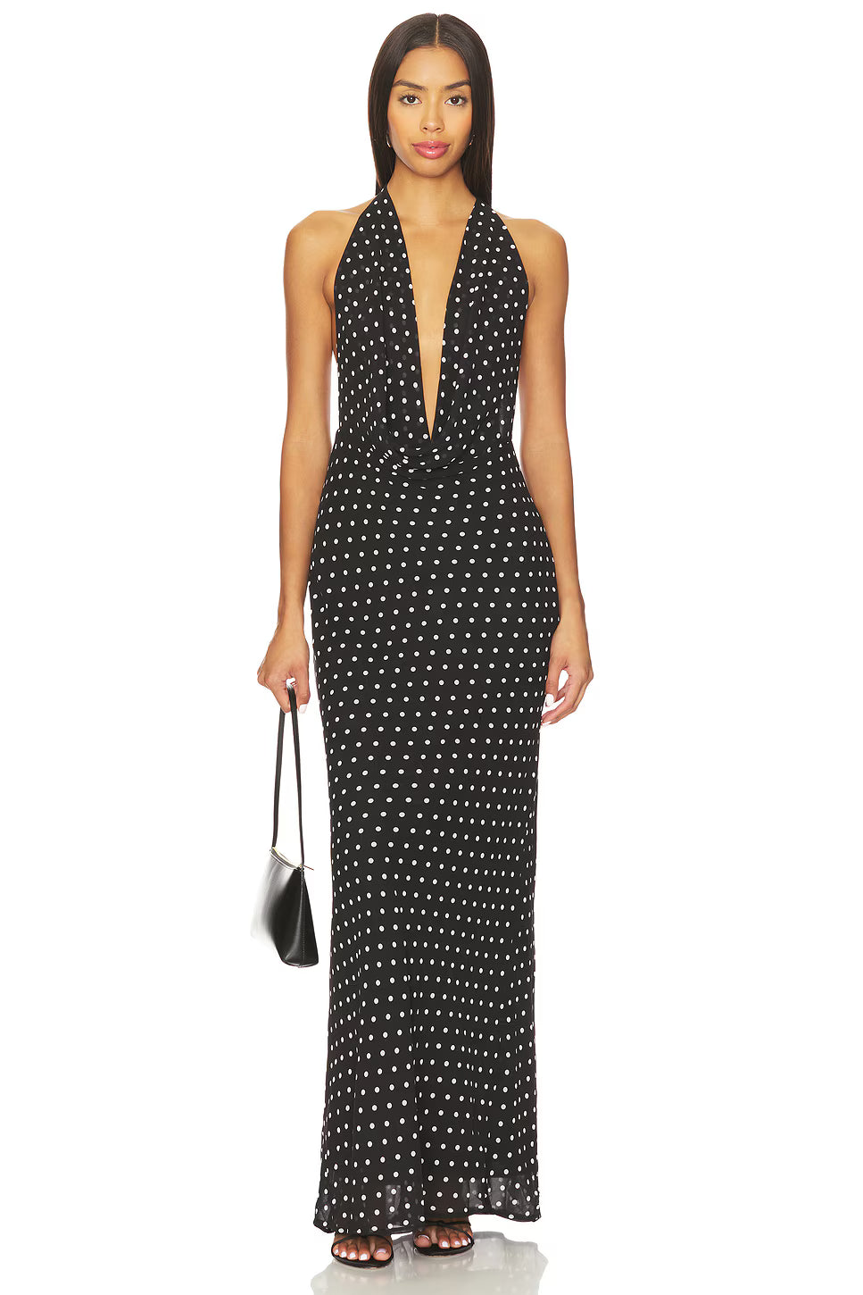 Runaway The Label - Lexie Maxi Dress - Black Polka