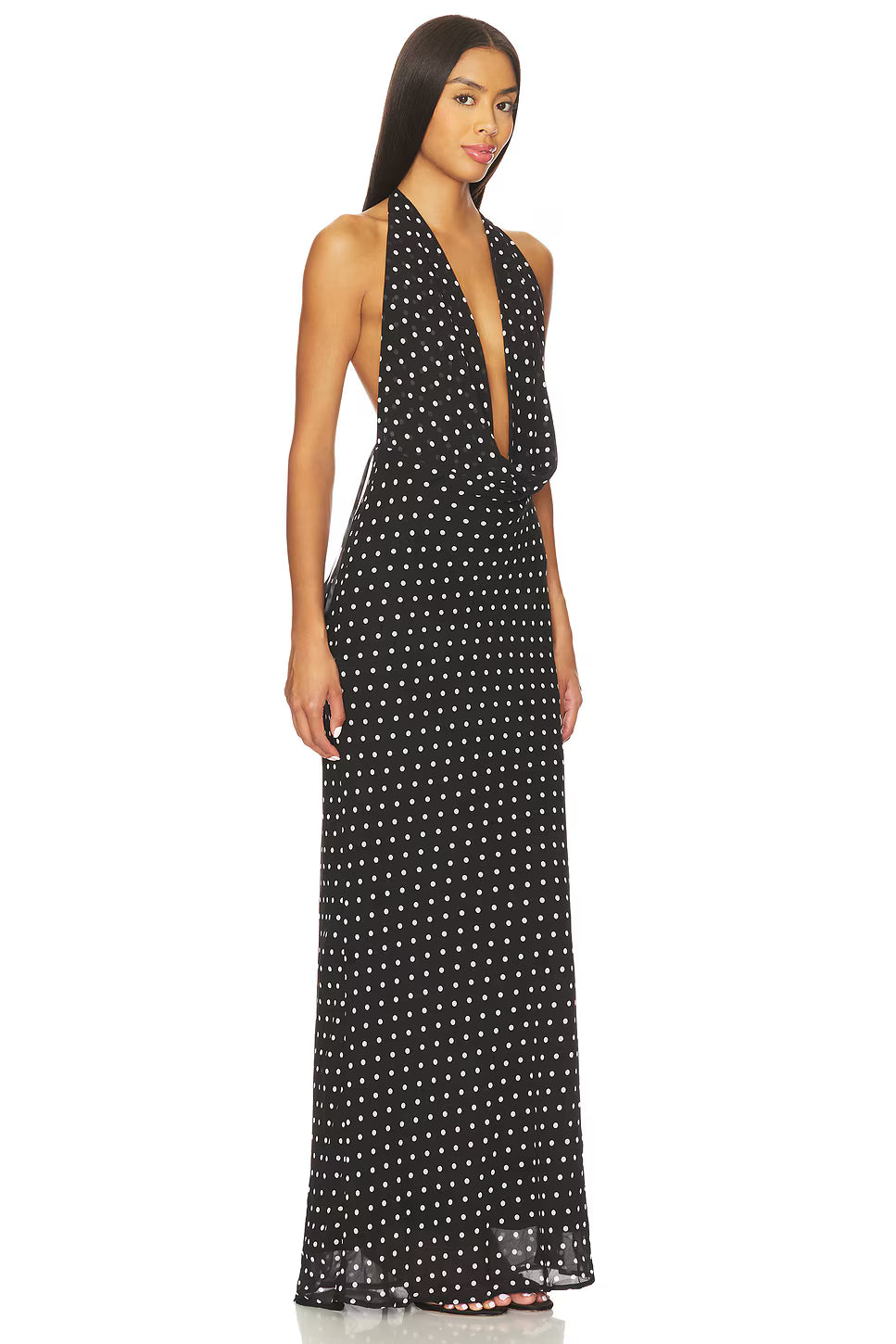 Runaway The Label - Lexie Maxi Dress - Black Polka