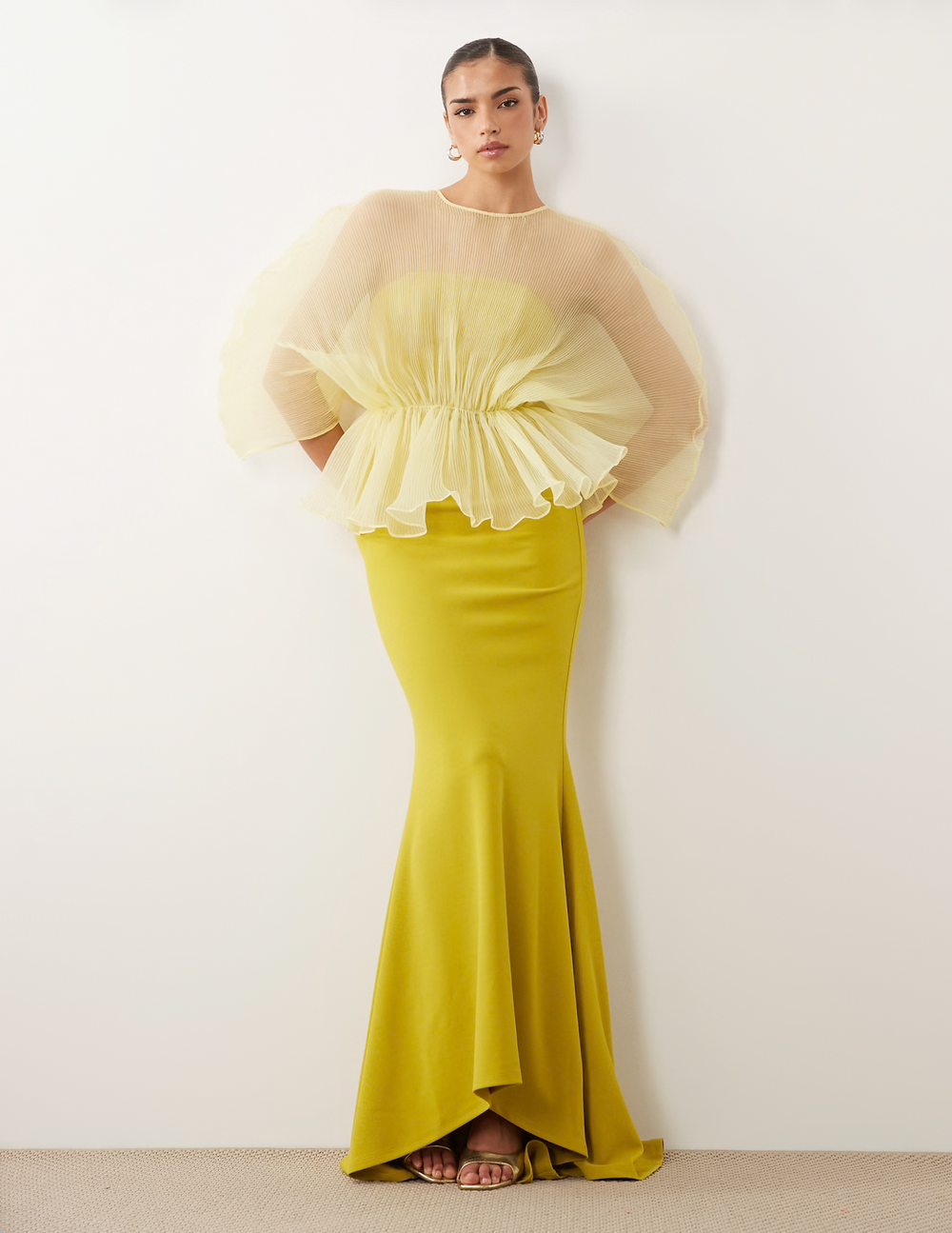 ASOS Design - VIRAL Pleated Body Maxi Dress - Green