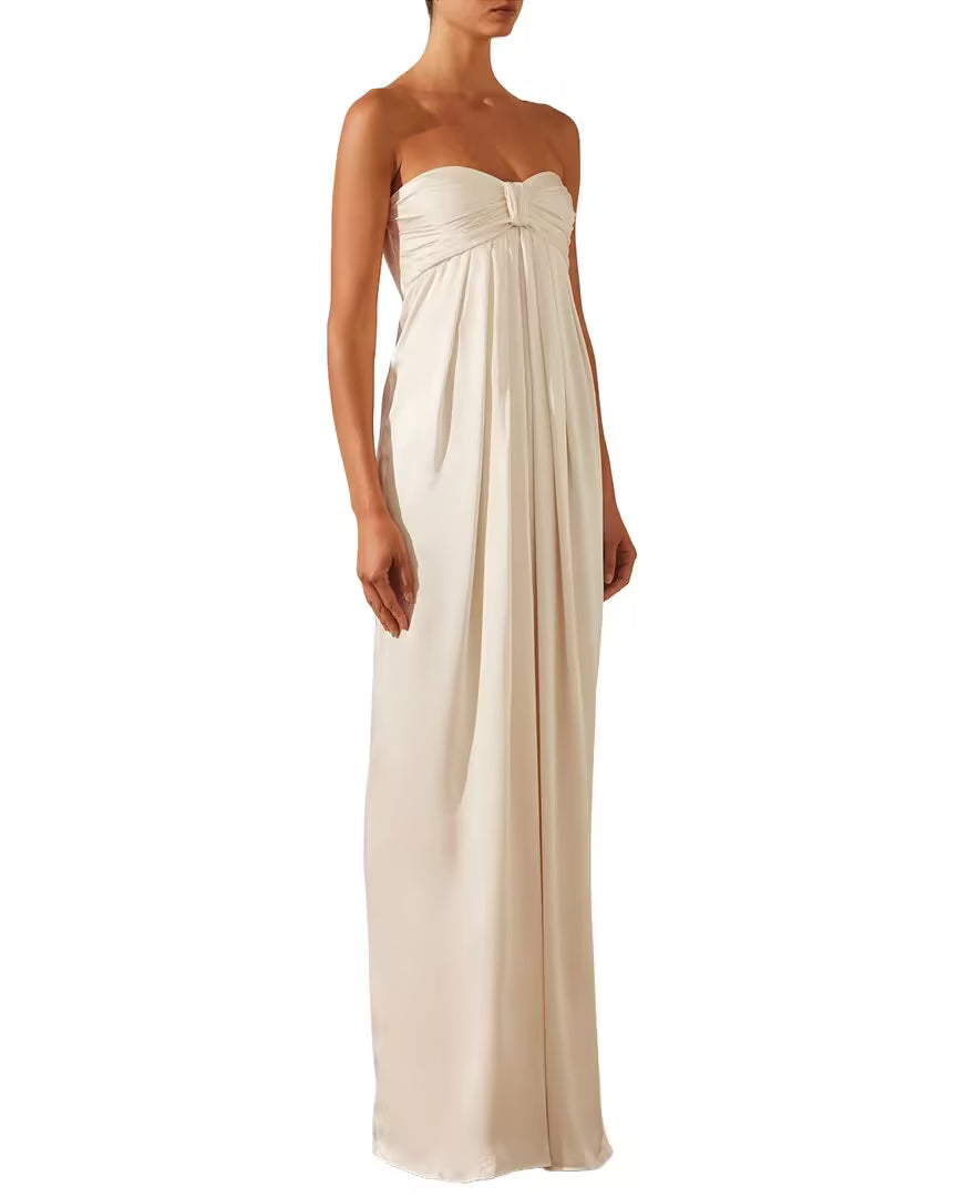 Shone Joy - Strapless Knot Maxi Dress - Cream
