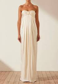 Shone Joy - Strapless Knot Maxi Dress - Cream